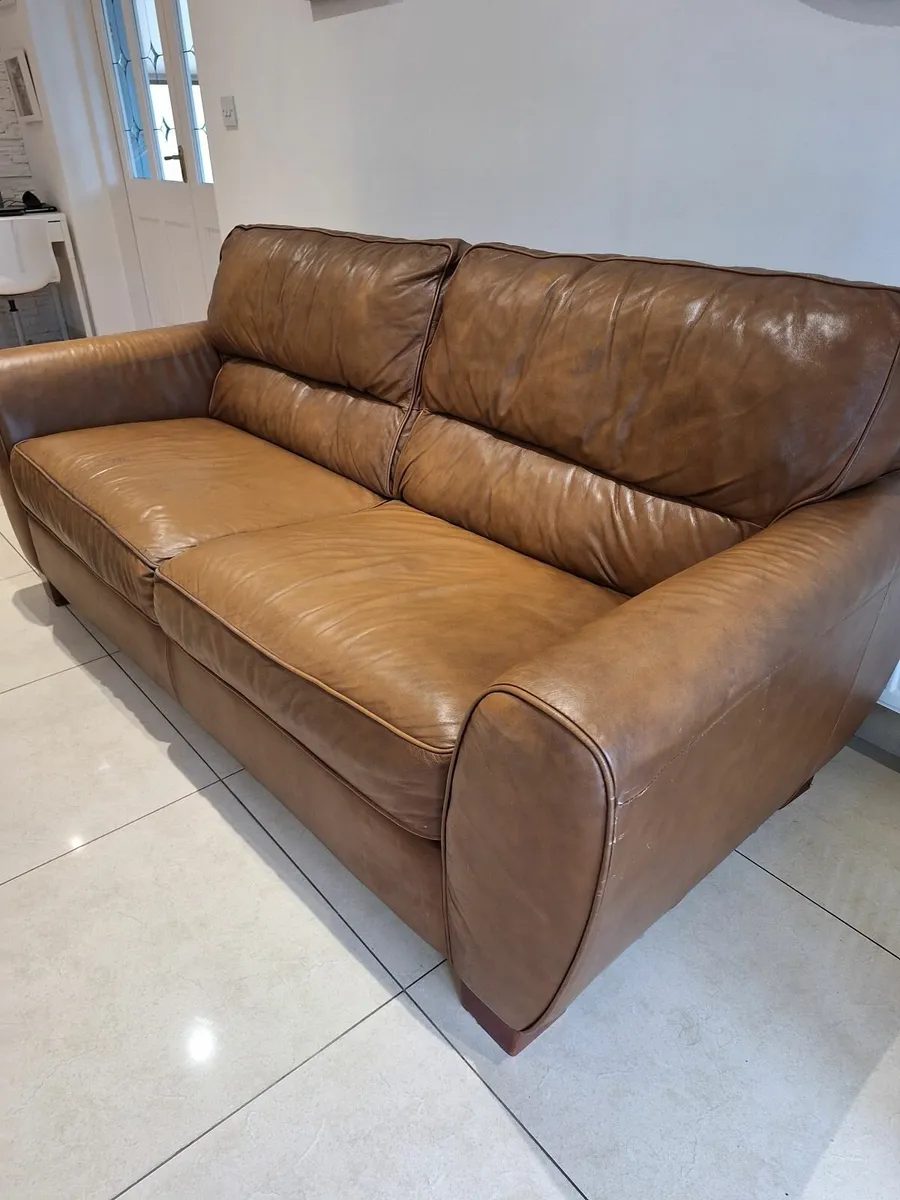 3+2 Leather Sofas - Image 1