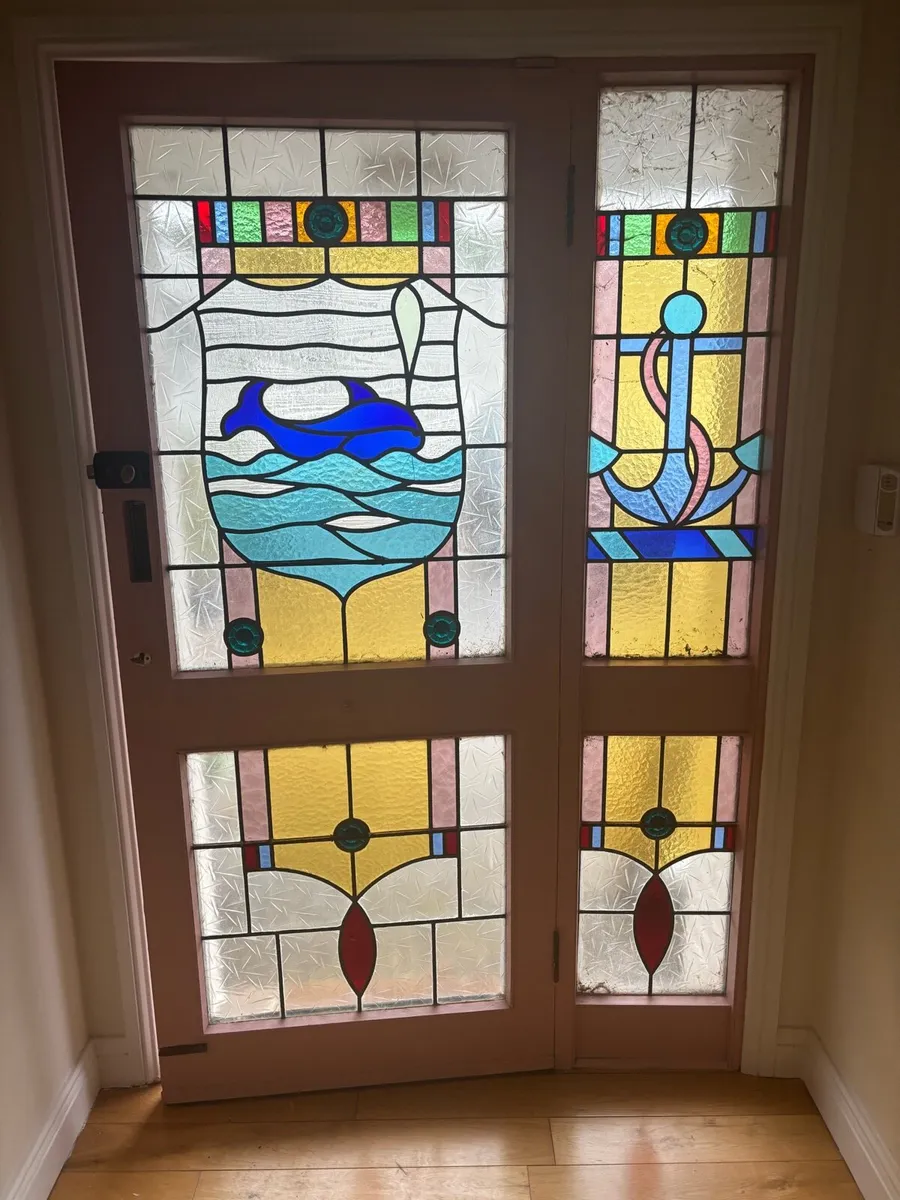 Internal doors x 4 & 1 stained glass external door - Image 4