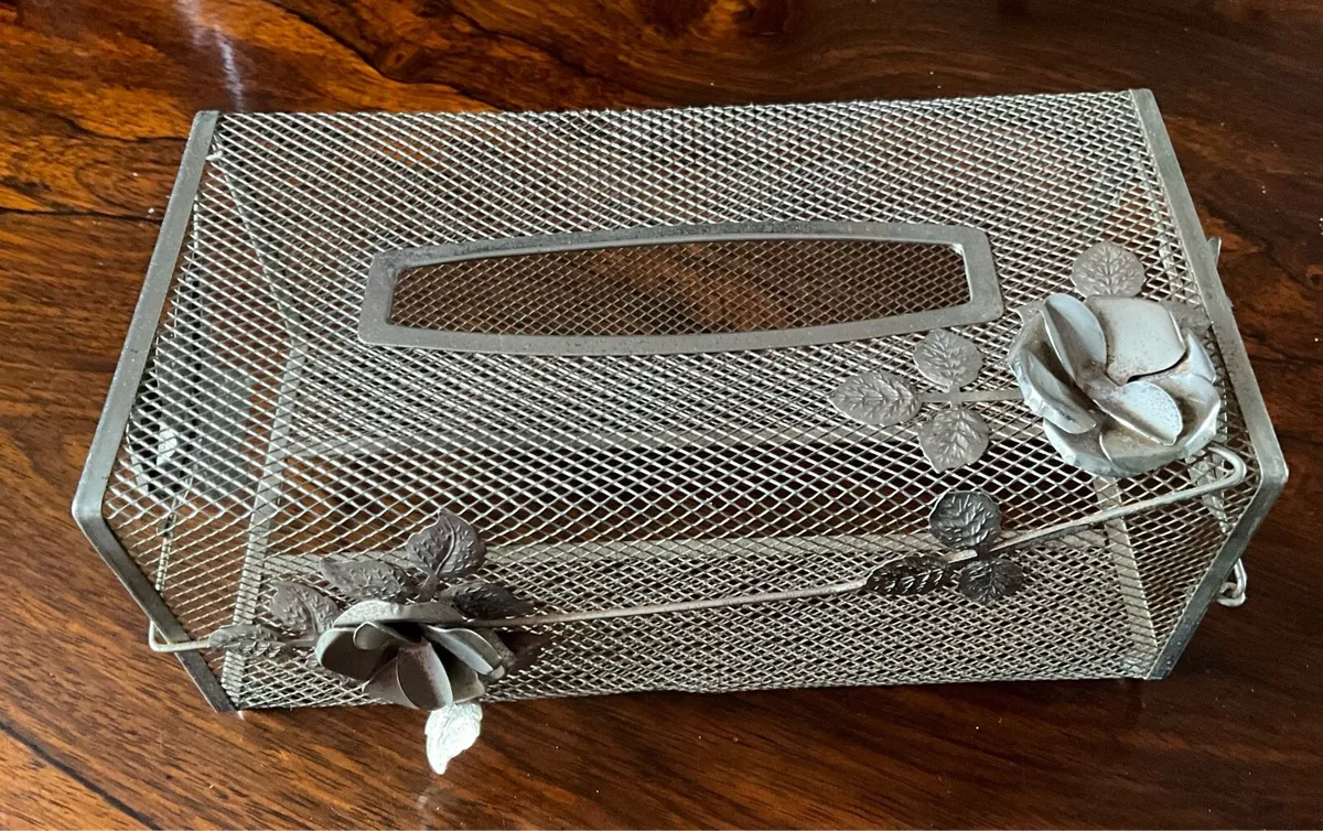 Ornate Metal Tissue Box Holder - Image 1