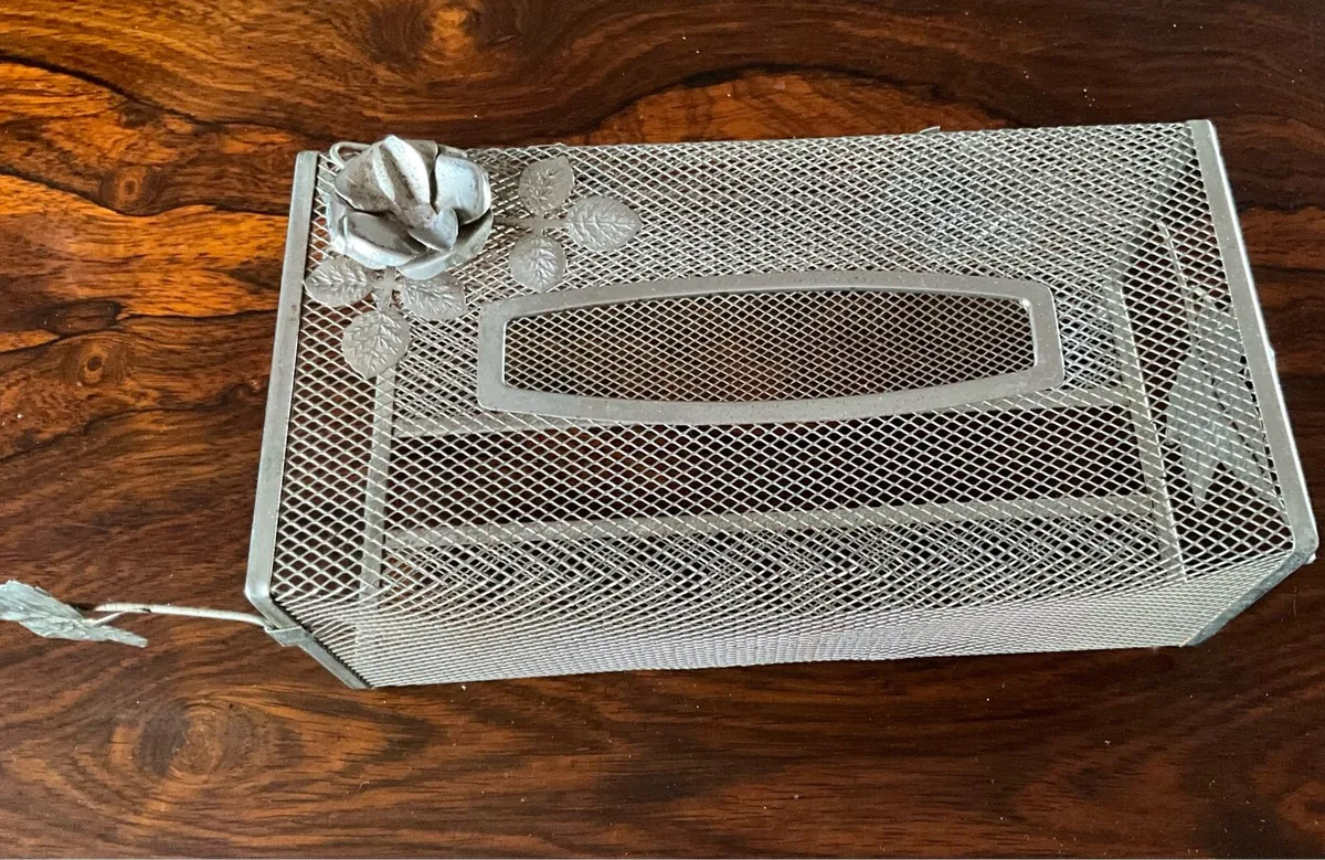 Ornate Metal Tissue Box Holder - Image 3