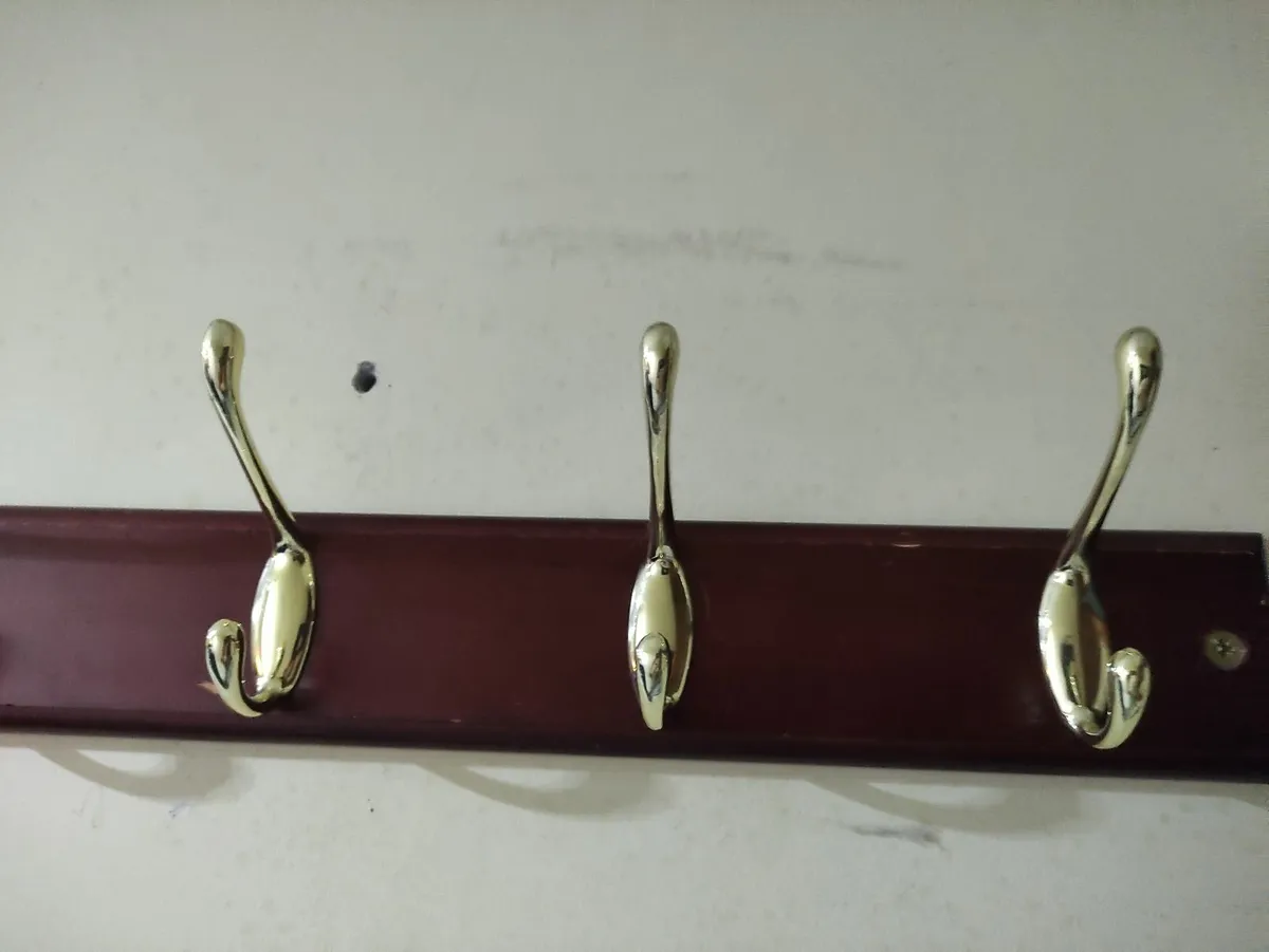 Wooden gold coat wall rack hanger - Image 3