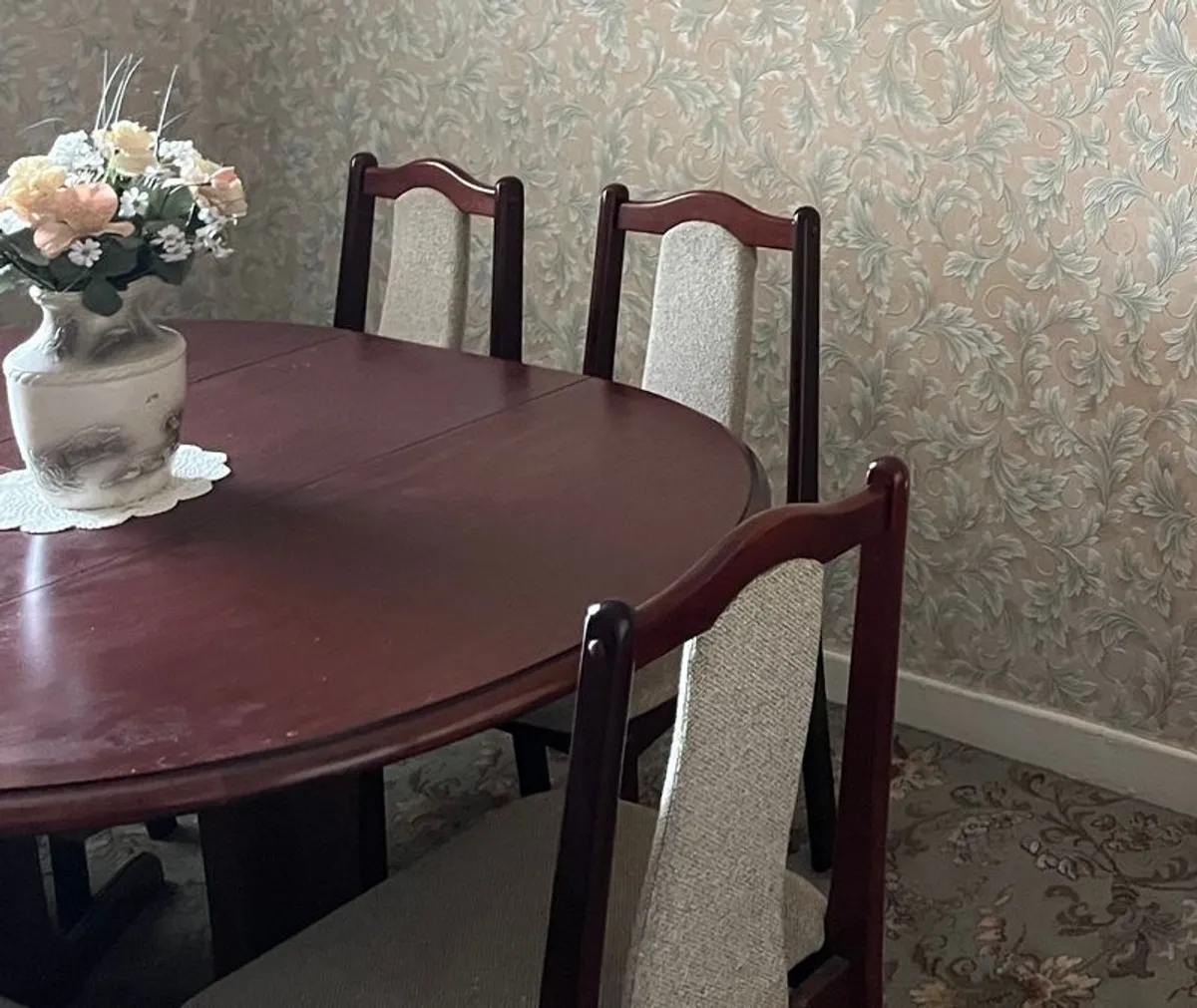 Wooden Dining Table and Chairs - Extendable - Image 3