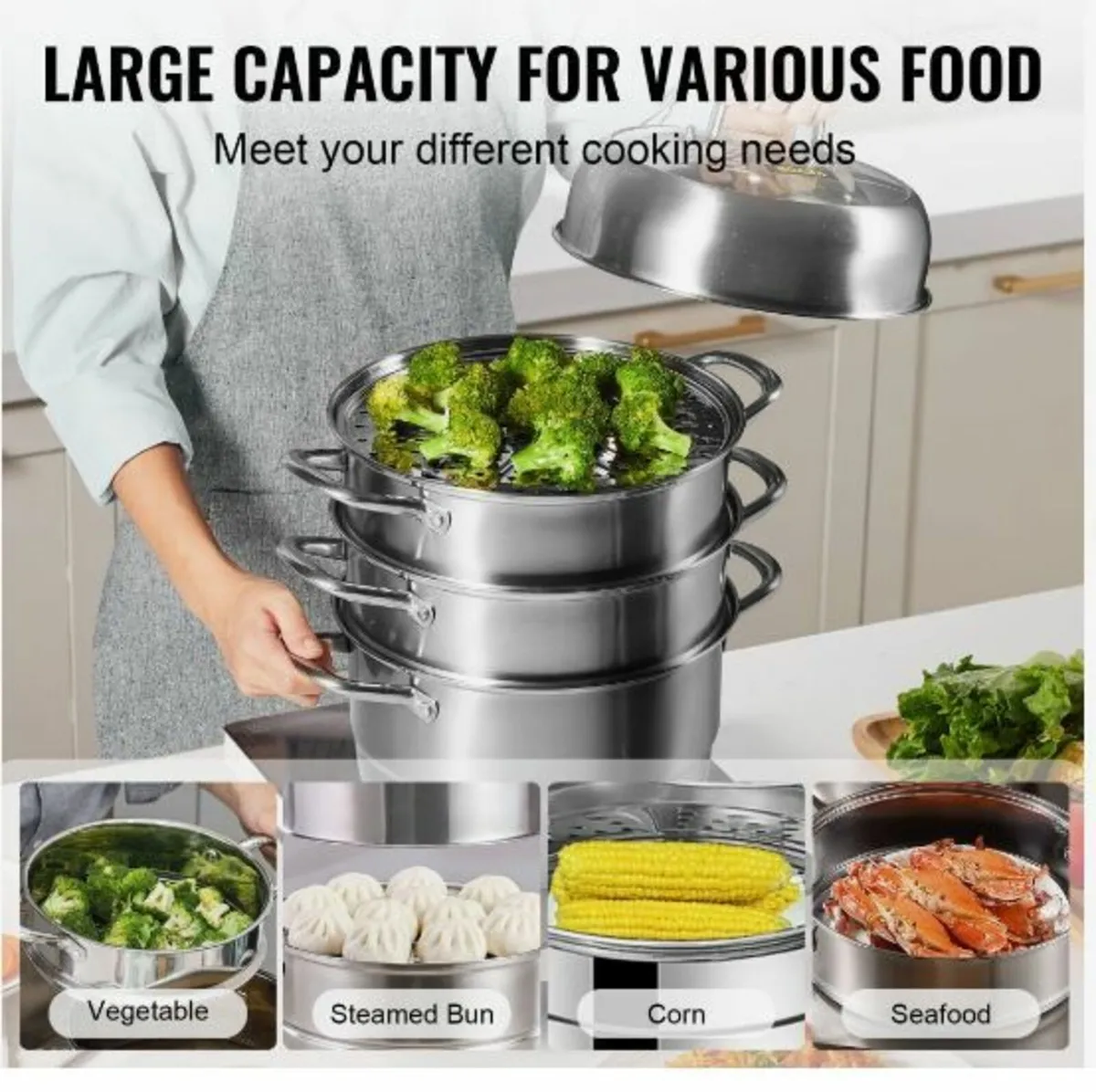 Dumpling Steamer Stainless Steel 5 Titer - Image 2