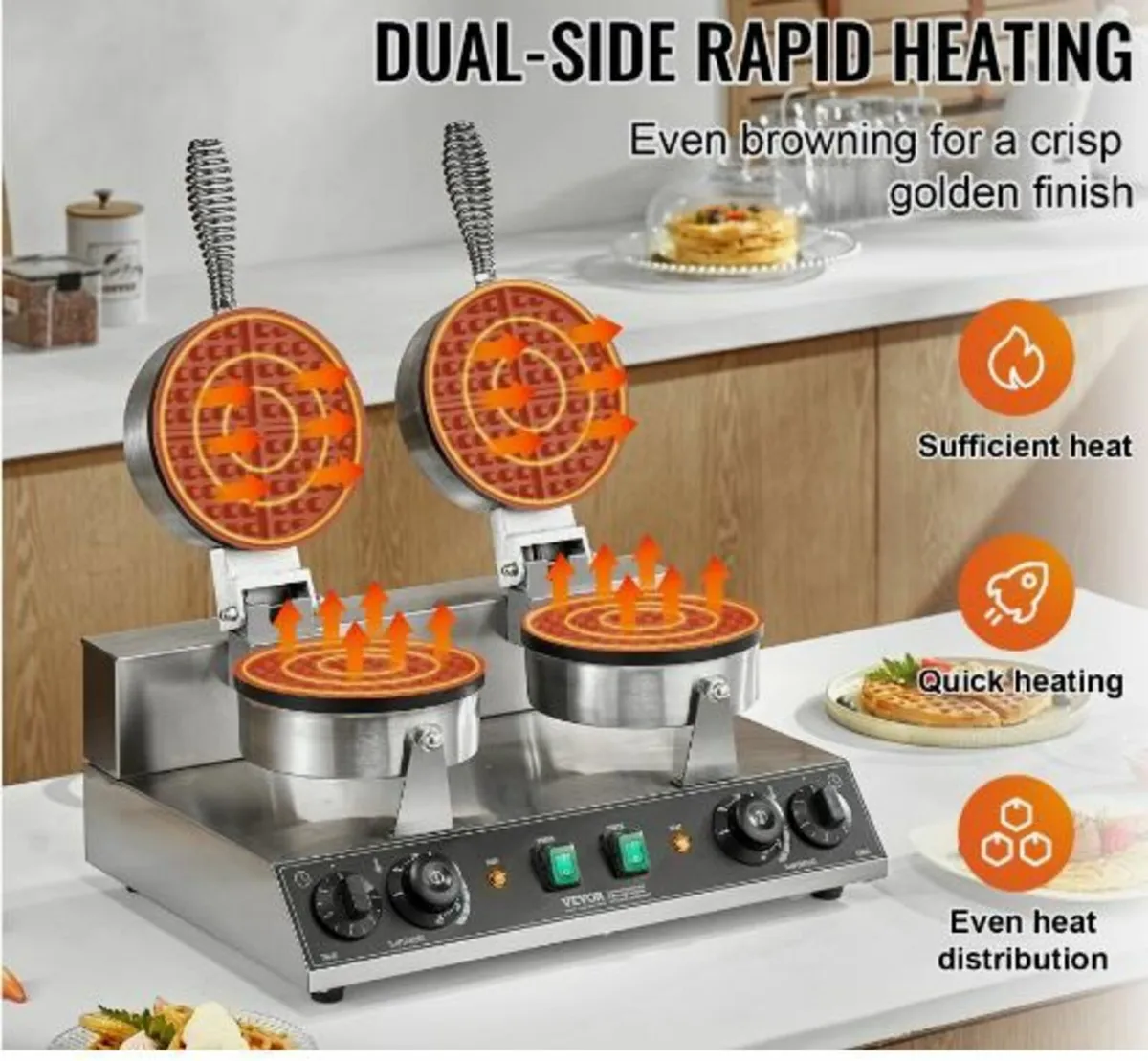 Commercial Waffle Maker Dual-Head - Image 3
