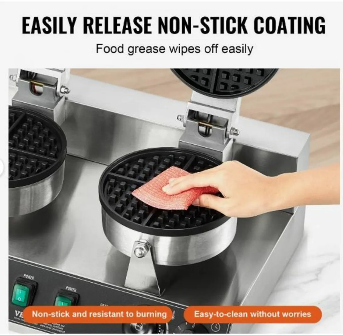 Commercial Waffle Maker Dual-Head - Image 4