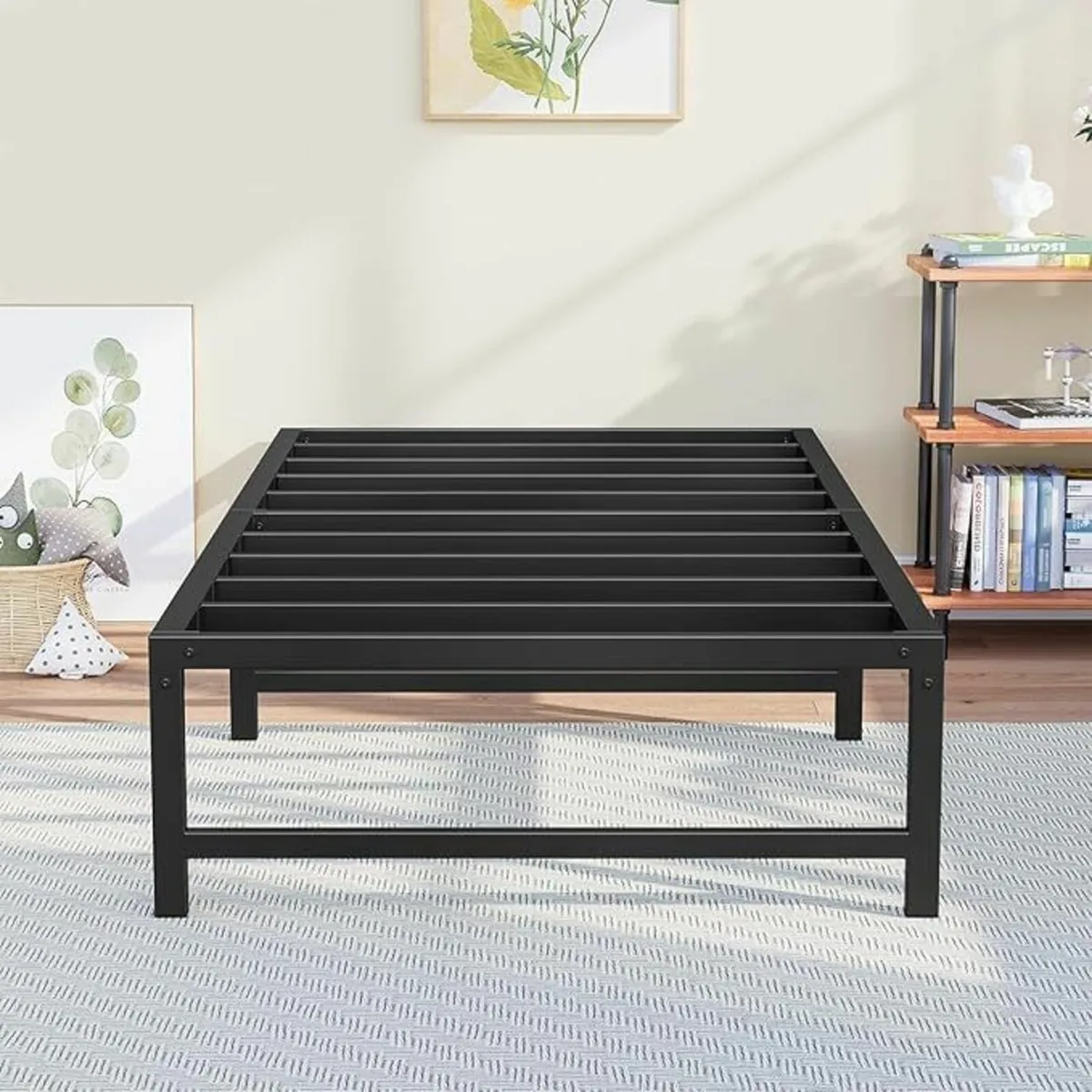 Single Bed Heavy Duty Steel Slats Storage 98x190cm - Image 1