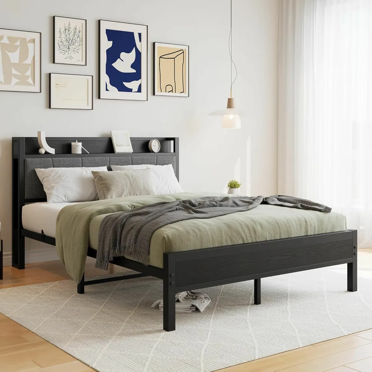 King Size Bed Frame Wooden Storage  150x210cm - Image 4