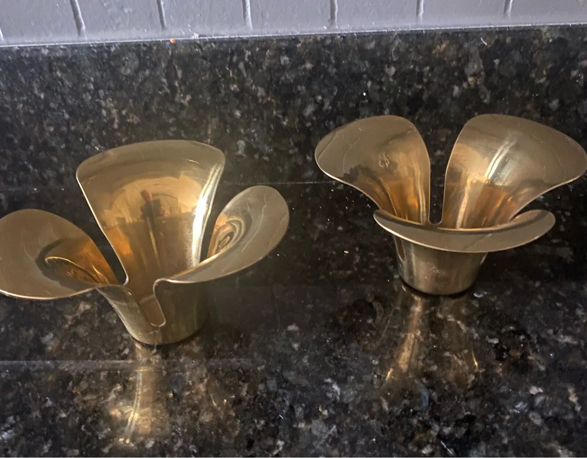 Brass Candleholder Set - Image 1