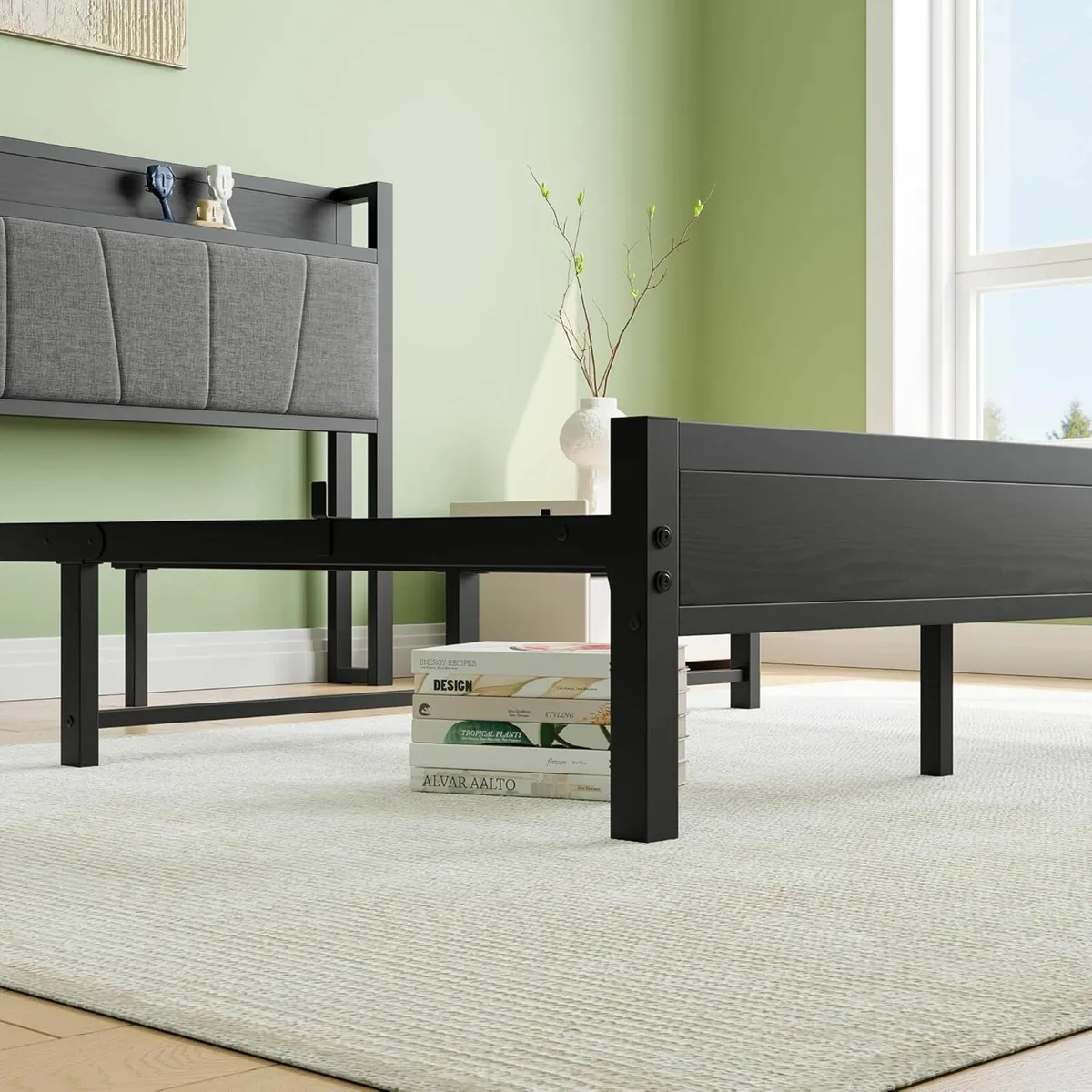 Double Bed Frames Storage Headboard 135x200cm - Image 2