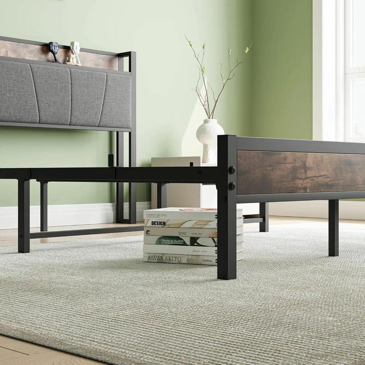 Double Bed Frames Storage Headboard 135x200cm - Image 4