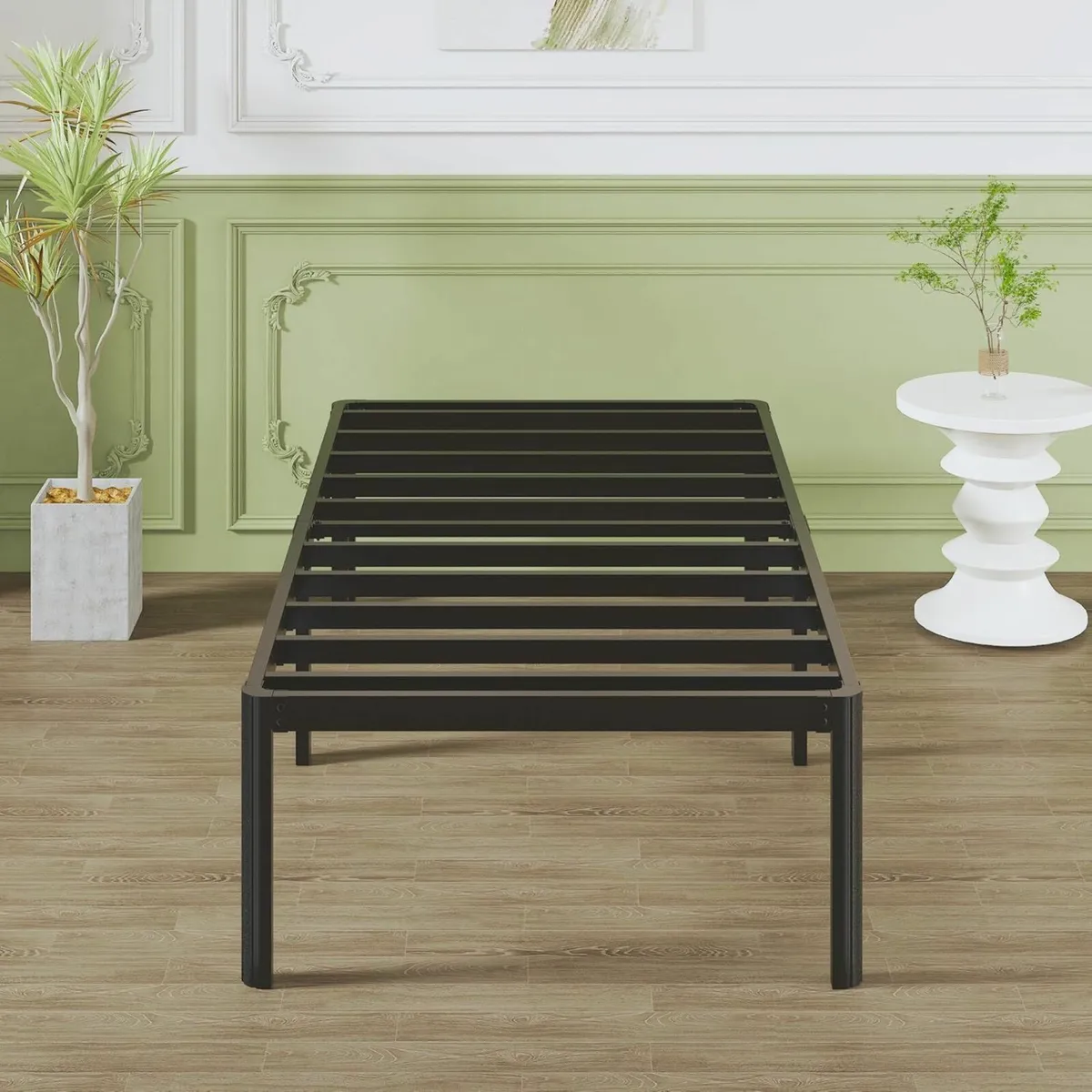 High Single Bed Frames Metal Easy Assembly90x190cm - Image 3