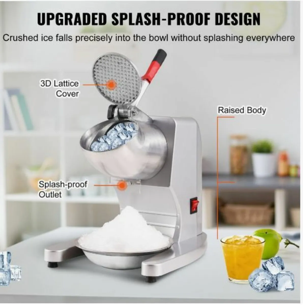 Electric Ice Crusher Machine 220LBS/Hr Snow Cone - Image 3