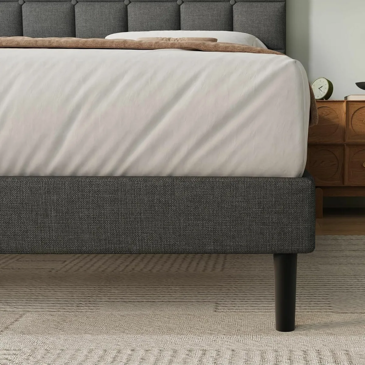 Double Bed Frame Upholstered Headboard 120×190cm - Image 3