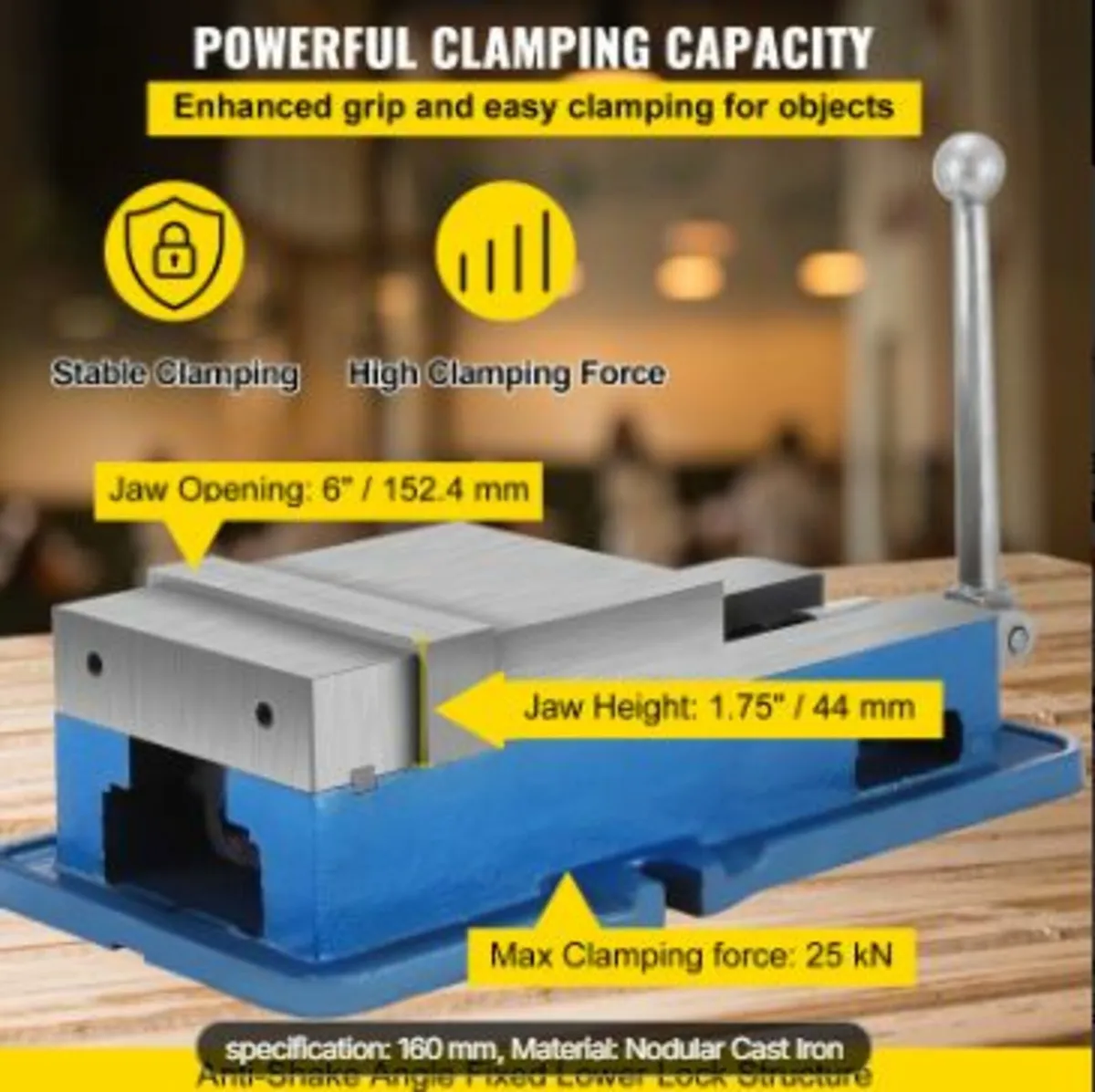 6 Inch Powerful Precise Clamping Vice, - Image 2