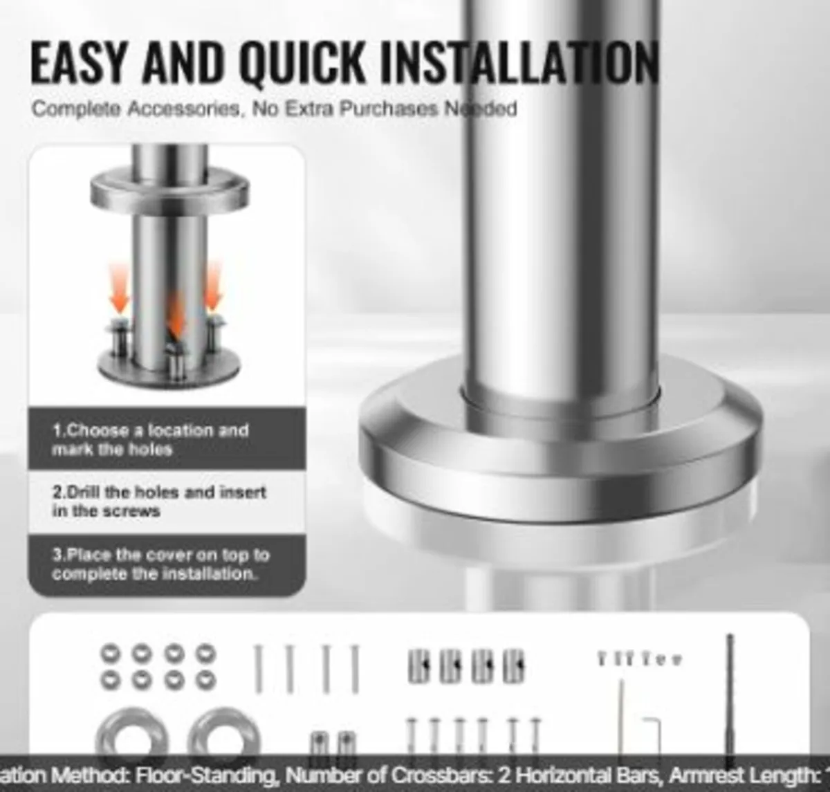 70.9in Handrails for Outdoor Steps 2 - Image 4