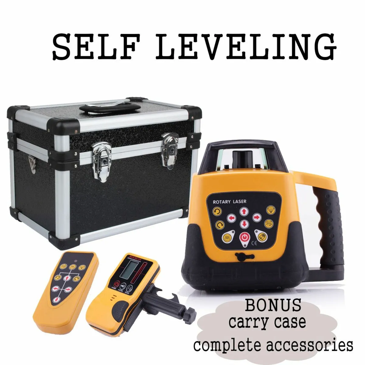 Self-levelling Rotary Laser Level Tripod+ Staff - Image 1