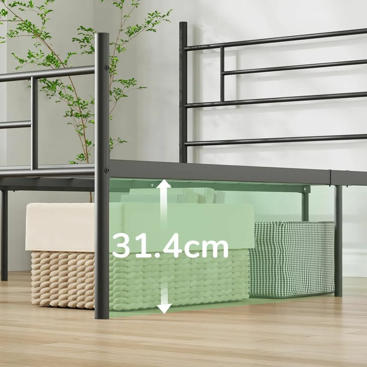 Metal King Size Bed Frame Headboard 150x200cm - Image 4