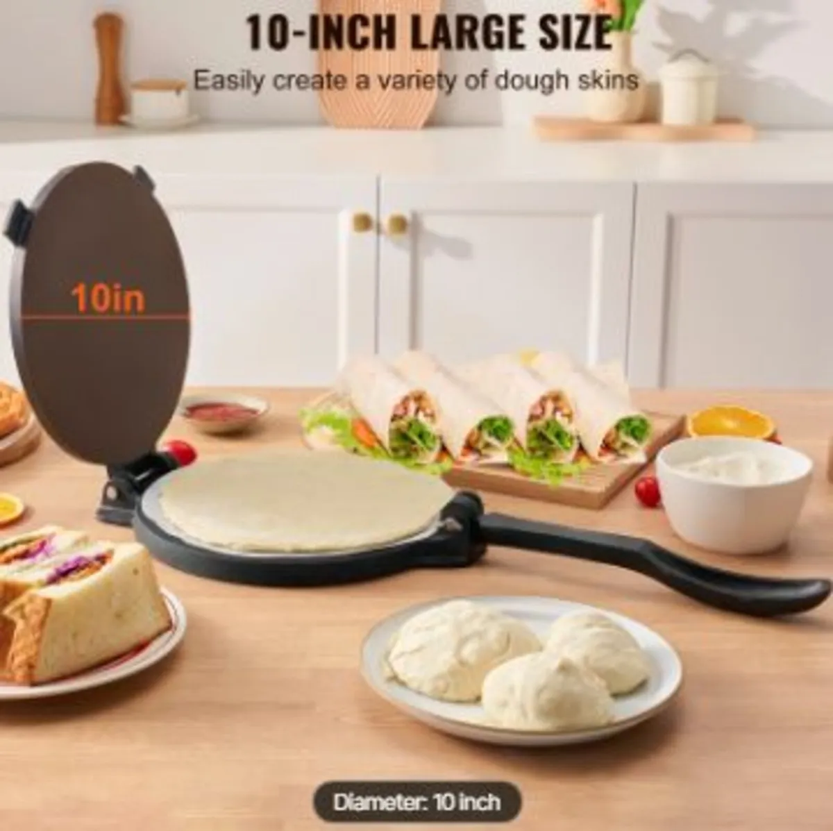 Tortilla Press, 10 Inch Tortilla and Roti - Image 3
