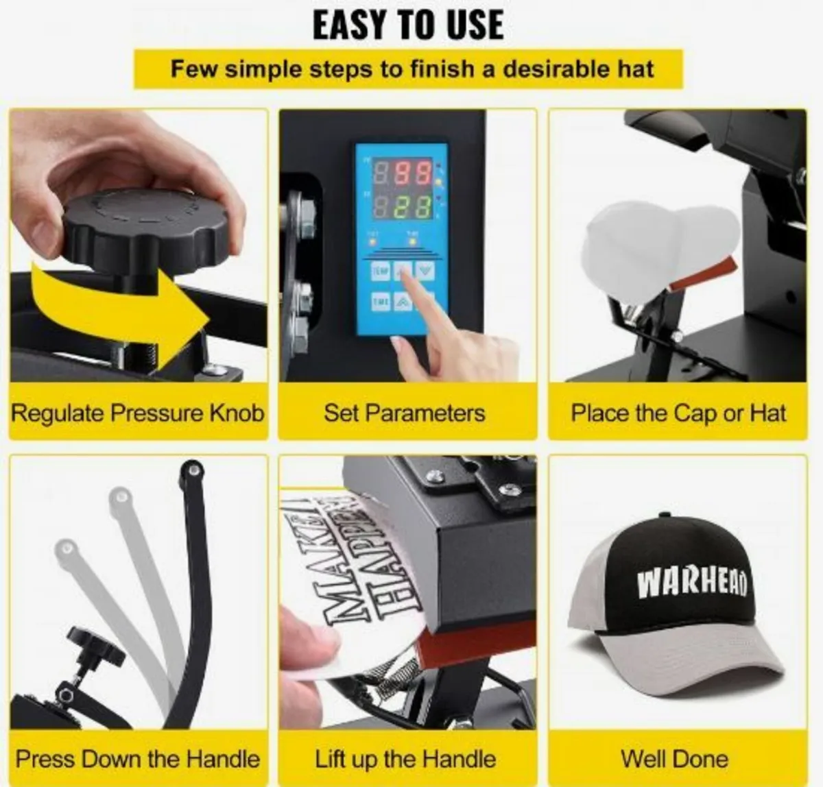 Hat Heat Press 5.5 x 3.5 inch Heat Press Machine - Image 4