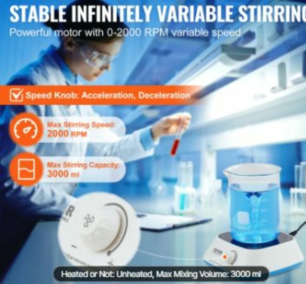 Magnetic Stirrer Stir Plate Kit 0-2000 - Image 2