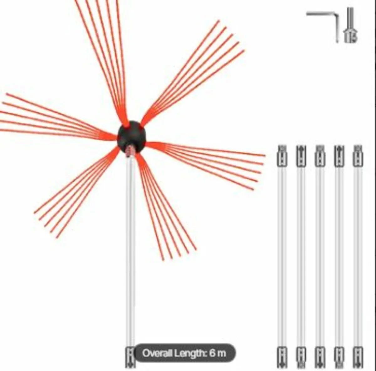 Flexible Chimney Sweep Rods, 20FT Chimney Cleaning - Image 1