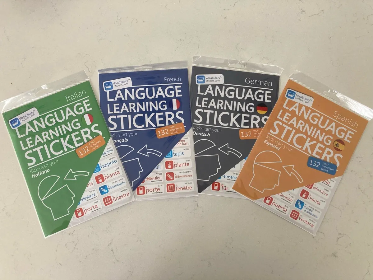 Language Learning Stickers 🇫🇷🇮🇹🇪🇸🇩🇪 - Image 1