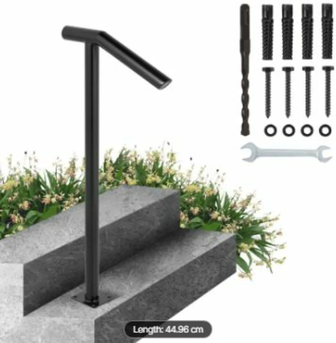 Round Type Metal Handrail Step Handrail 2 Steps - Image 1