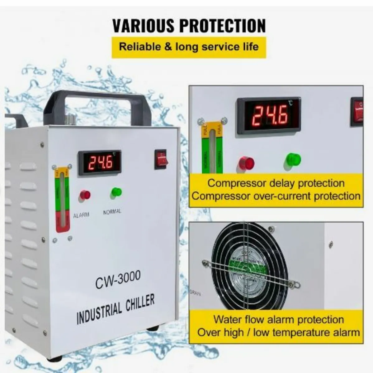 9L Tank Water Chiller CW-3000DG - Image 4