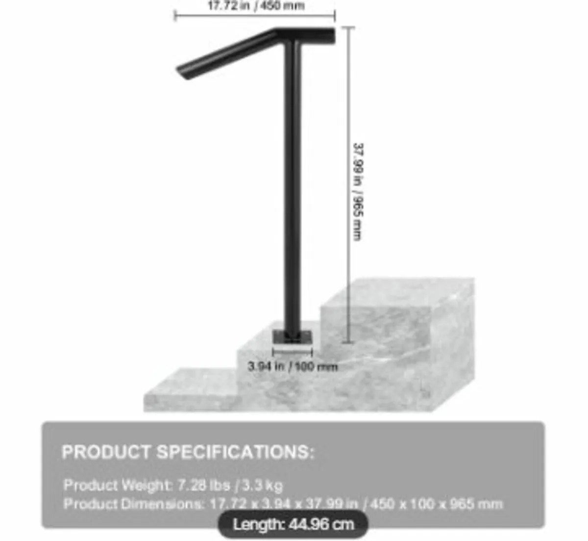 Round Type Metal Handrail Step Handrail 2 Steps - Image 4