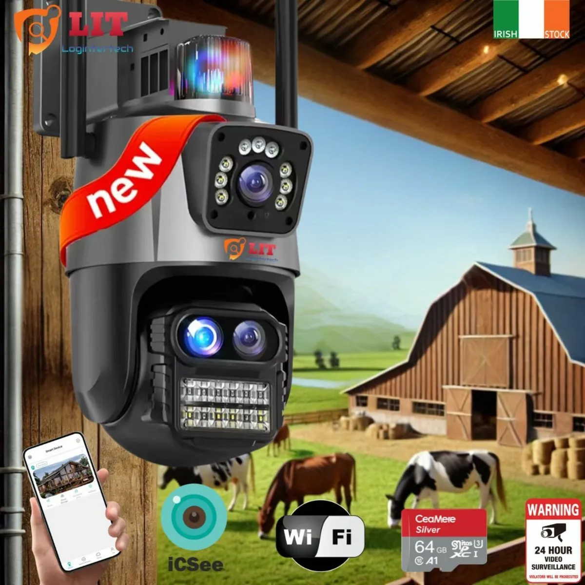 WiFi Camera Outdoor Calving Home CCTV 12MP - Image 1