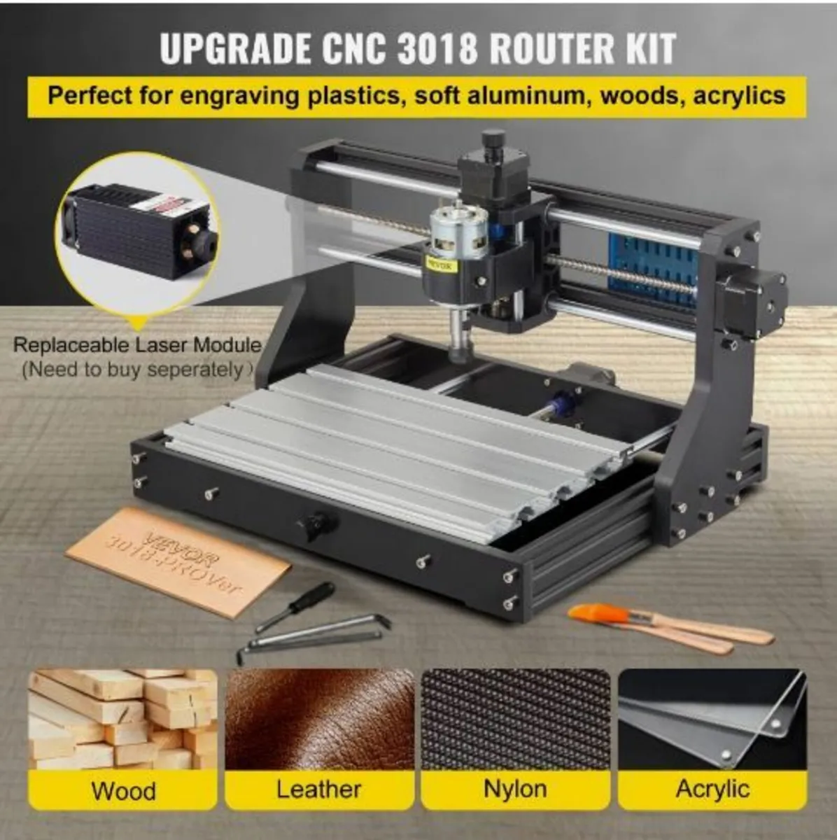 CNC 3018 Pro 300×180×45mm CNC Machine - Image 2