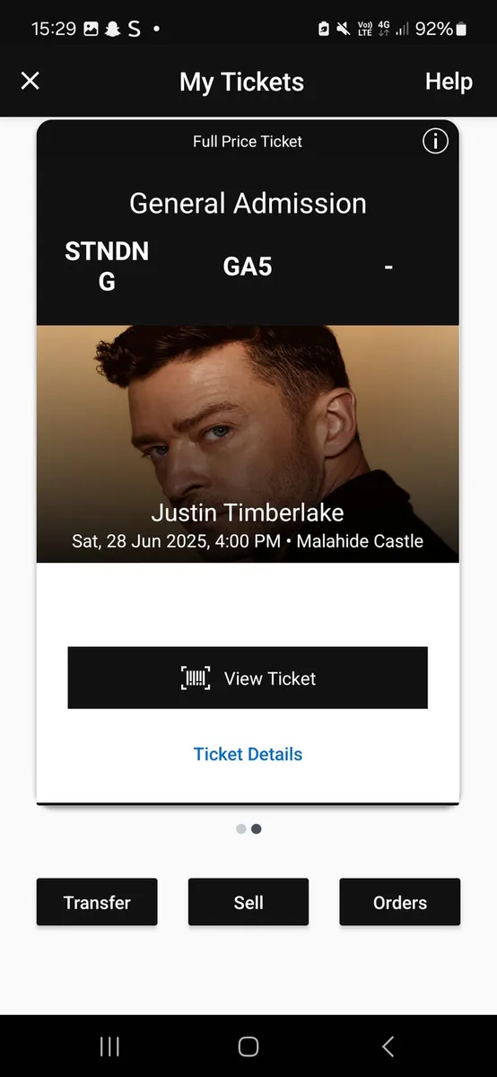 Justin Timberlake tickets - Image 1