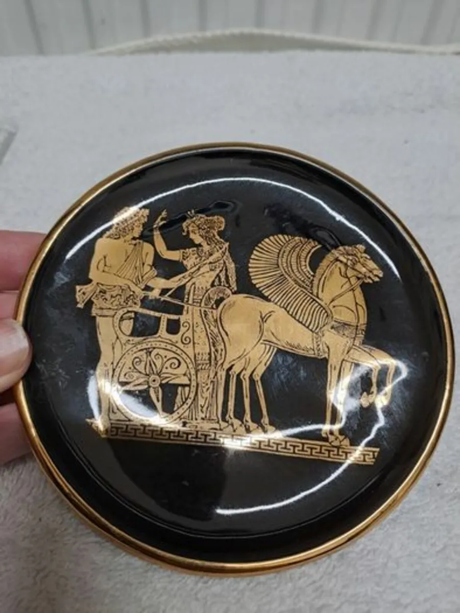 Small Greek wall plate 24 k gold - Image 1