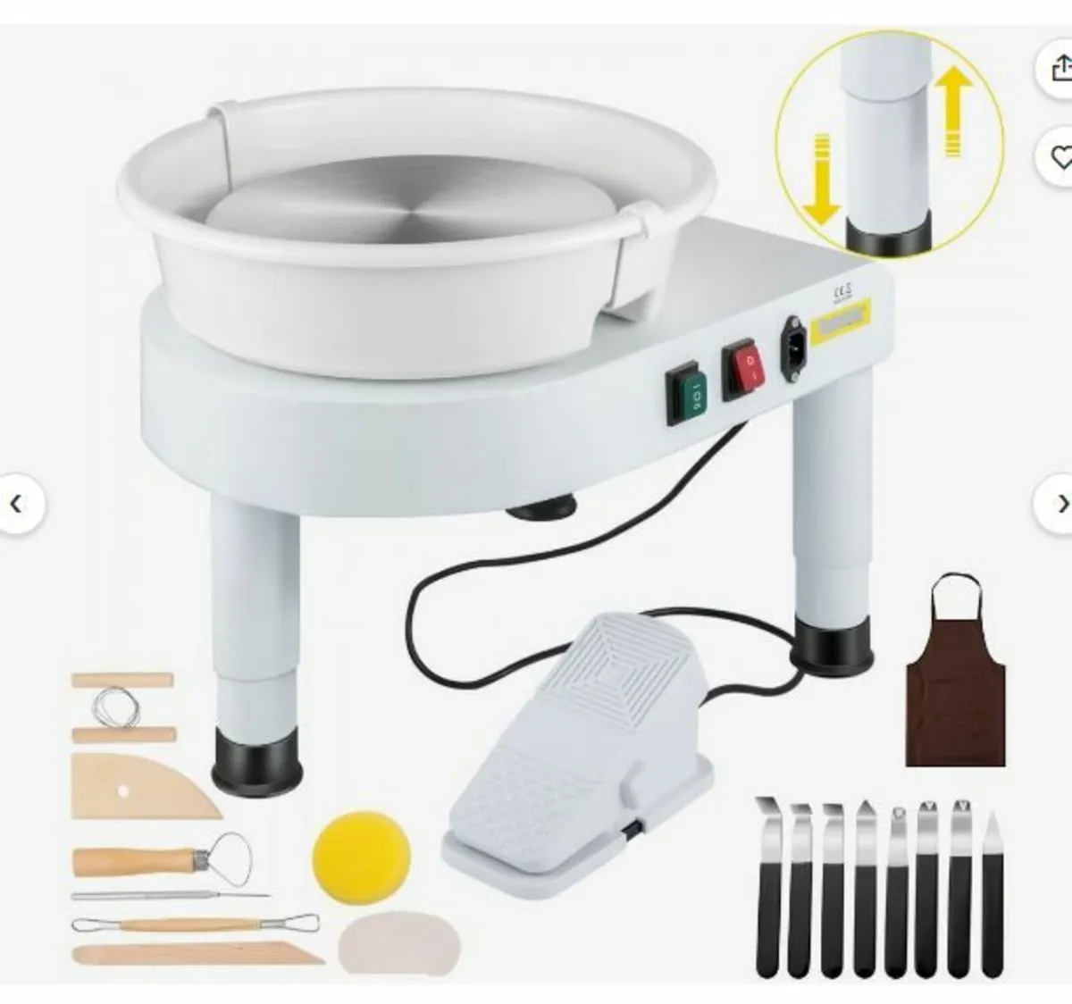 Pottery Wheel, 11in Ceramic Wheel Forming Machine - Image 1