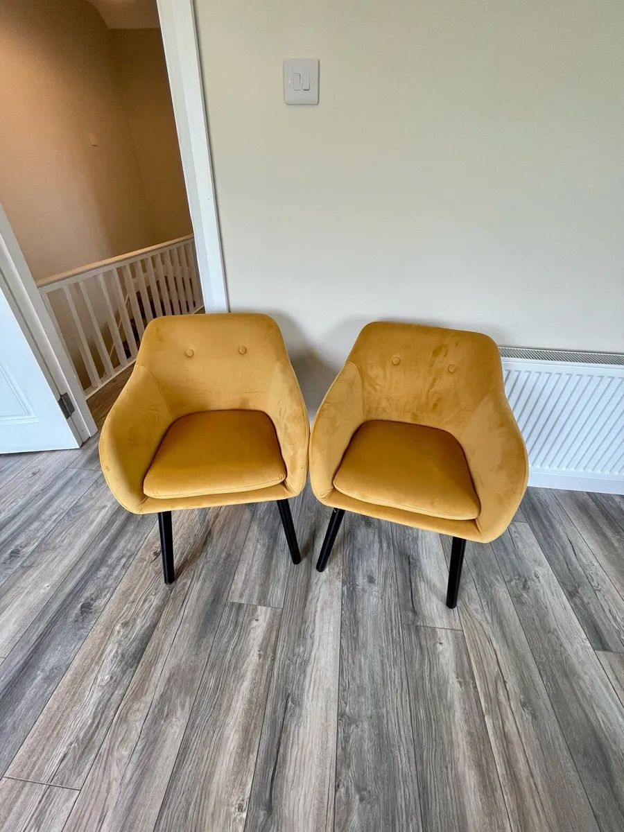 Set of Mustard Suede Chairs - Image 2