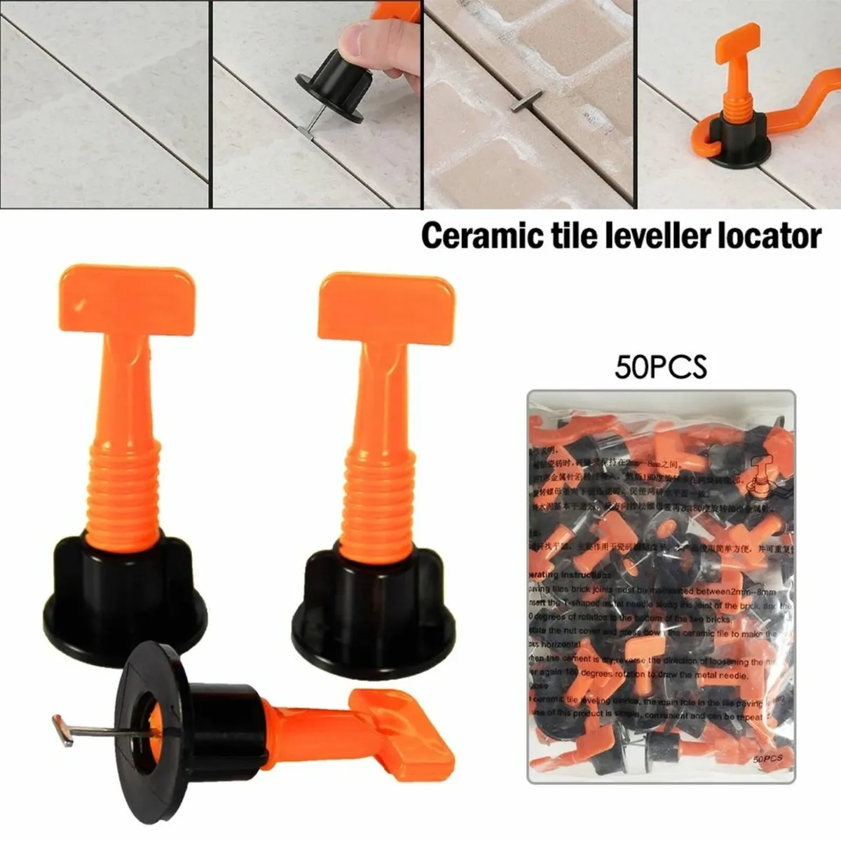 Tile Self Leveling System Spacers Clips Reusable - Image 1