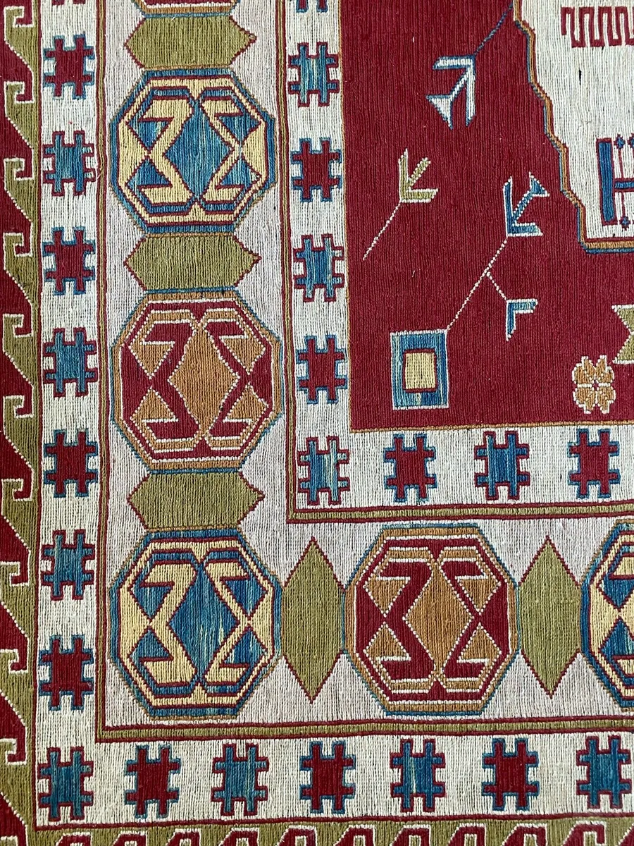 Flatwoven hand knotted wool rug - Image 2
