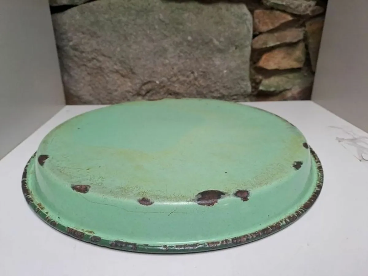 Enamel green serving tray - Image 4