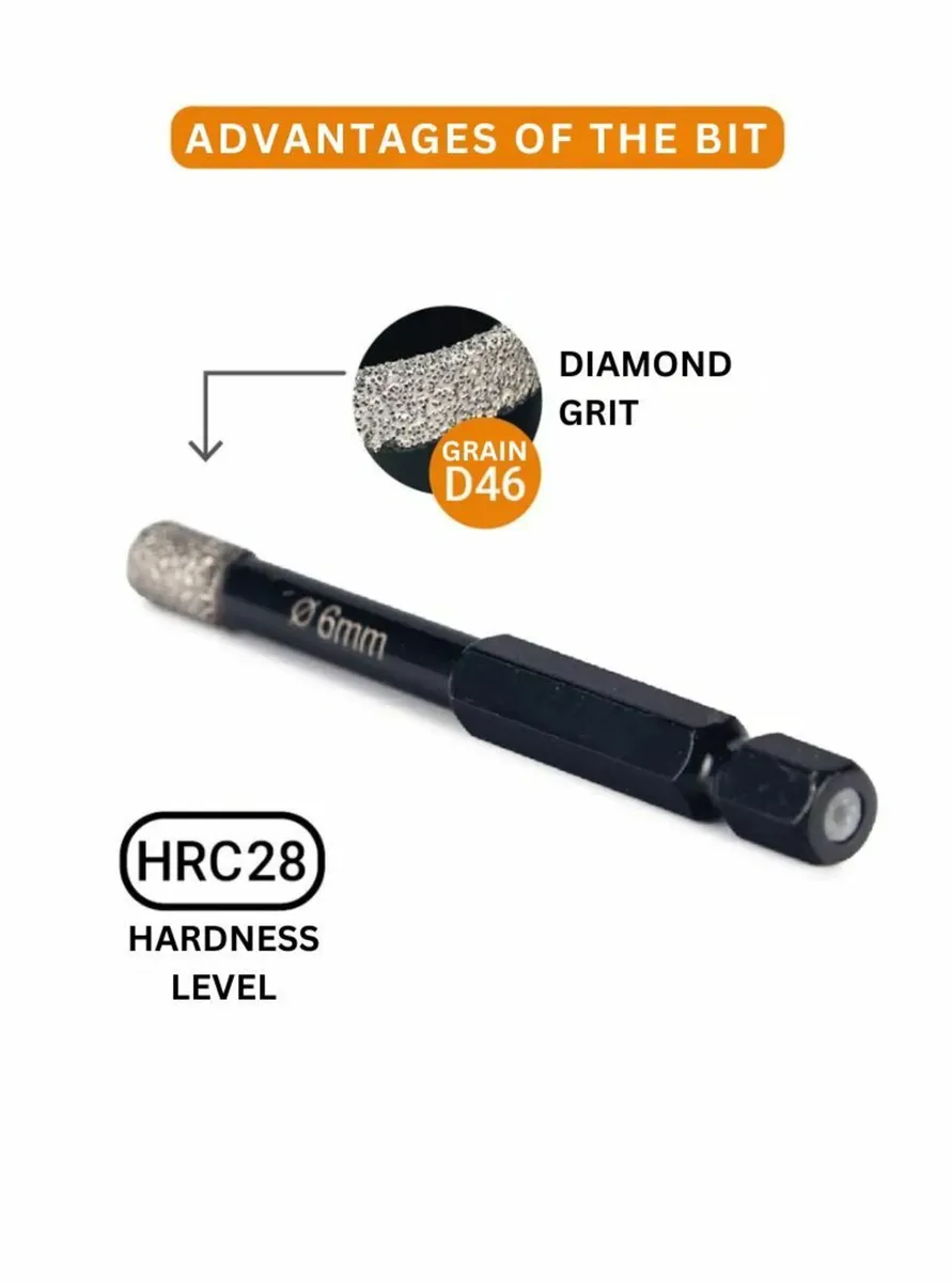 Diamond Drill Bits Tile Hole Saw Hex Shank - Image 2
