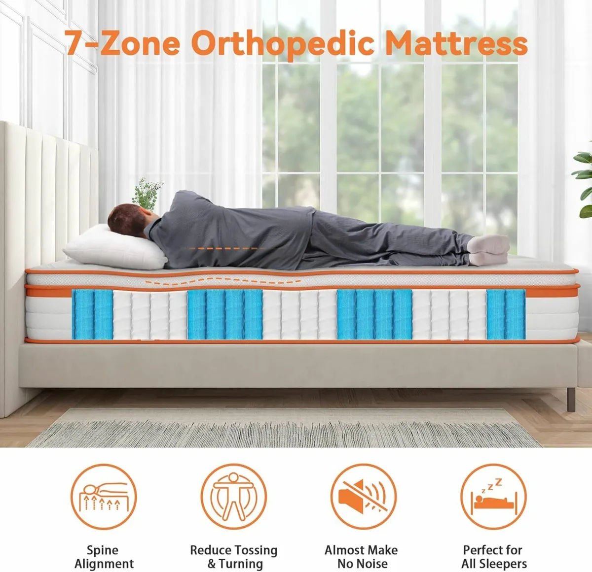 Double Mattress Gel Memory Foam135x190x25 cm - Image 3