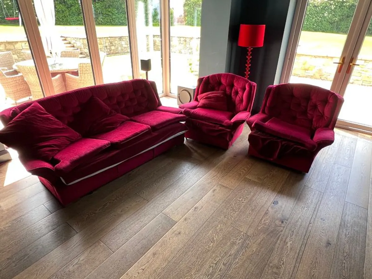 Three Seater Couch and Two Chairs - Image 2