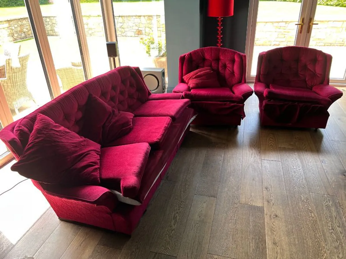 Three Seater Couch and Two Chairs - Image 1