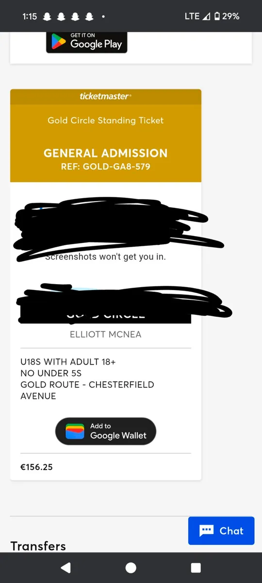 Golden Circle Zach Bryan Ticket. Friday 20th June