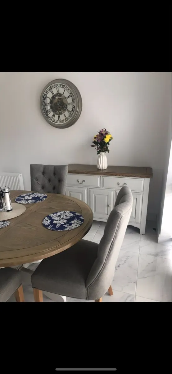 EZ Living Grey Fabric Dining Chair With Oak Legs - Image 3