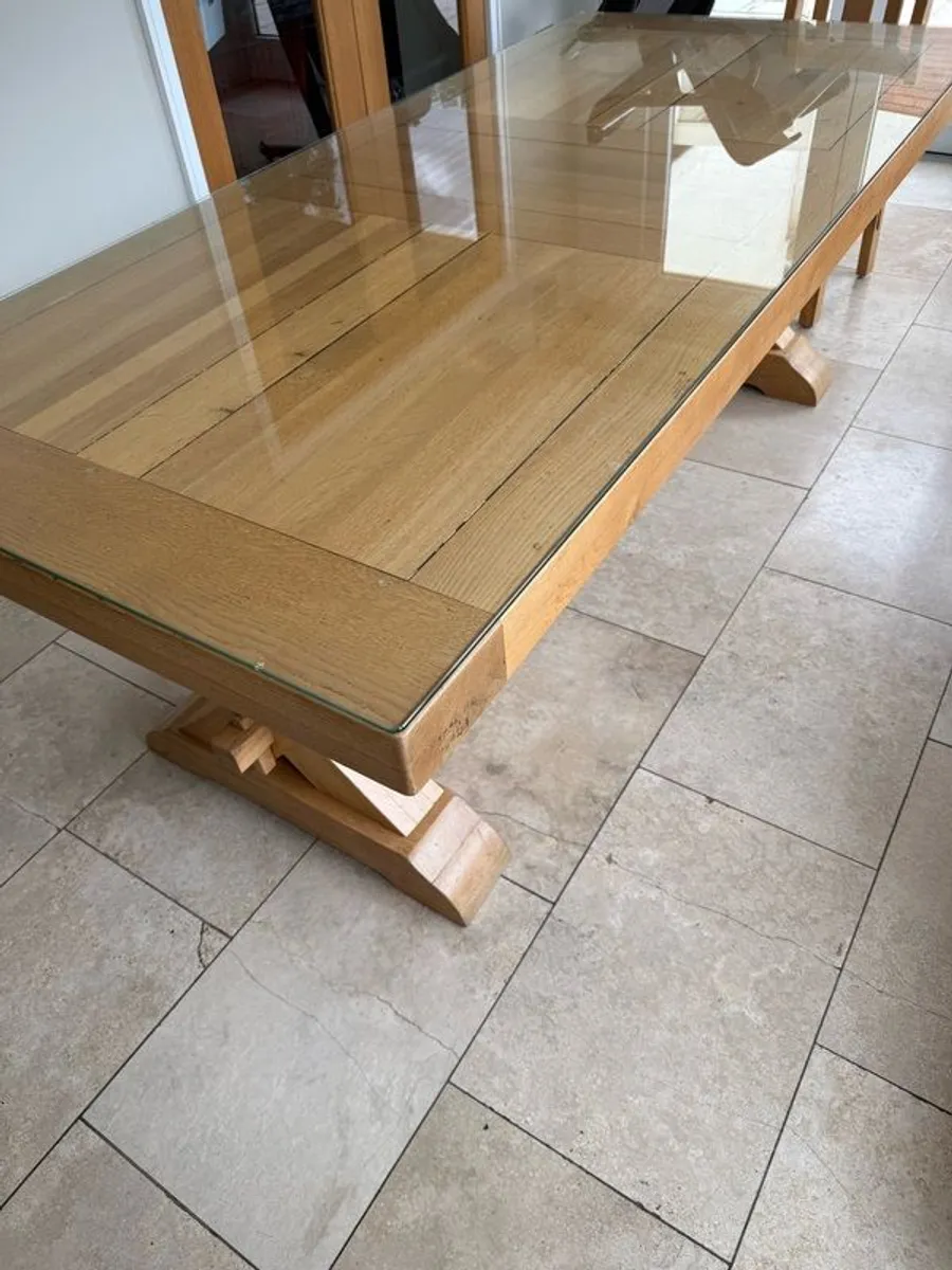 Solid Oak Dining / Kitchen table seats 8 people - Image 2