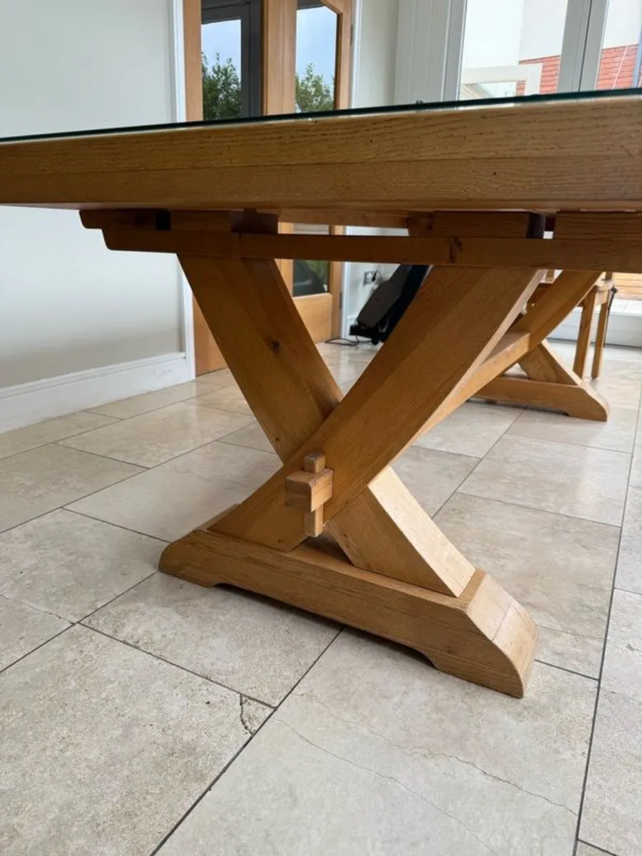 Solid Oak Dining / Kitchen table seats 8 people - Image 3