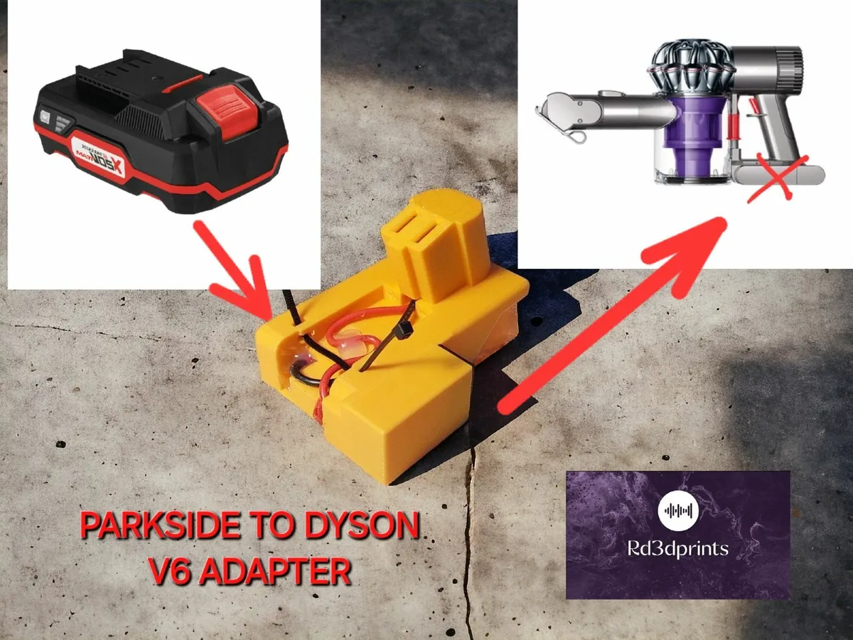 Parkside x20V to Dyson V6 battery Adapter
