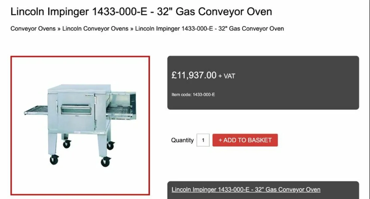Lincoln Impinger 1433 Gas Conveyor Oven – 32” Wide - Image 4