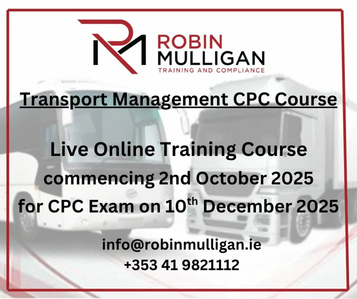 Online Transport Management CPC Course Oct 2025