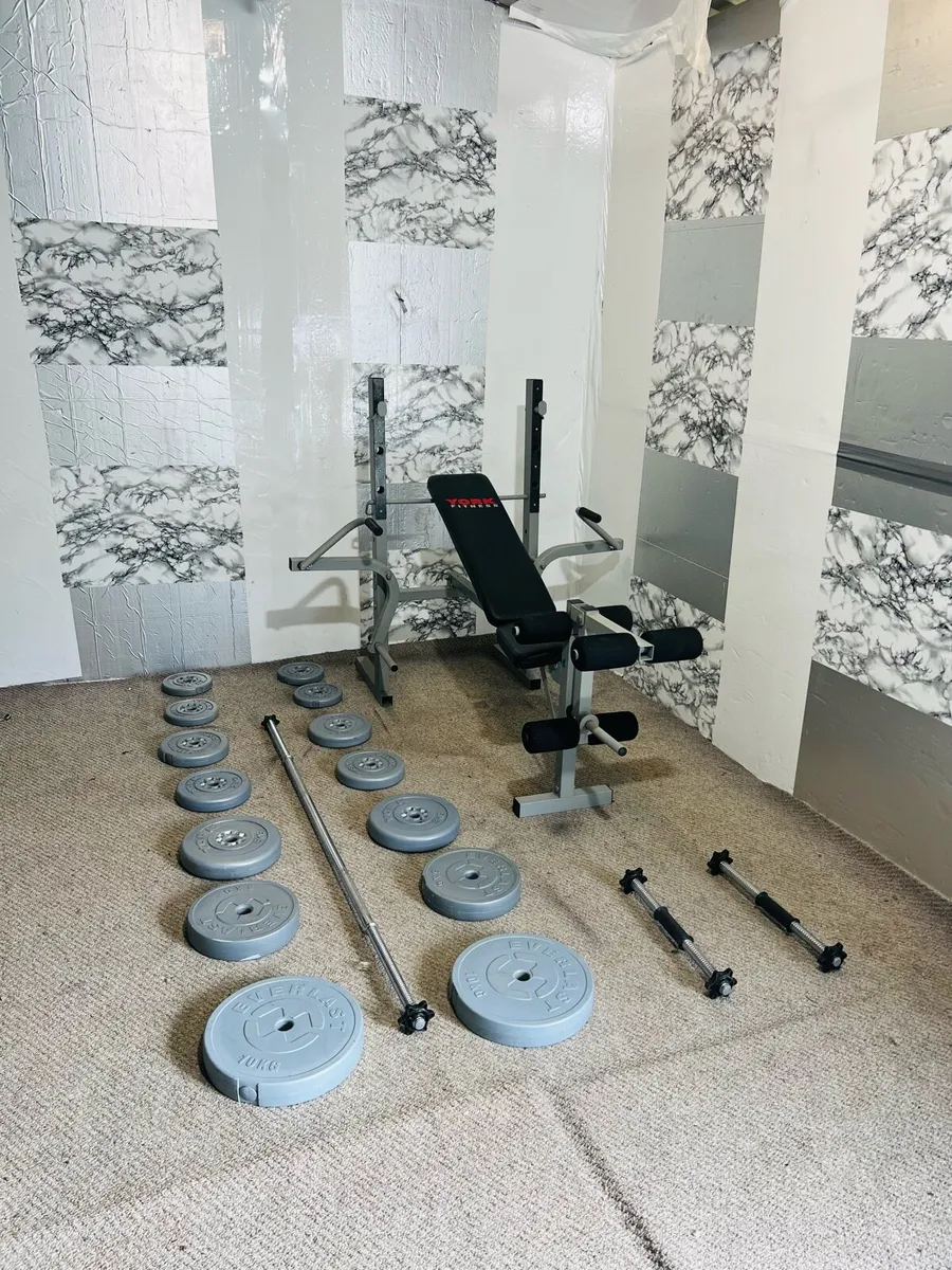 MULTI FUNCTION BENCH 55KG WEIGHTS BARS - Image 3